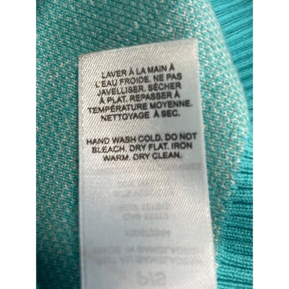 Garage Knit Turquoise & White Swirl Crop Tank Top Womens Size Small - Picture 6 of 6